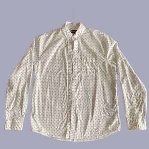 Express Men’s Patterned Button Down Shirt, Size: Large, Color: White
